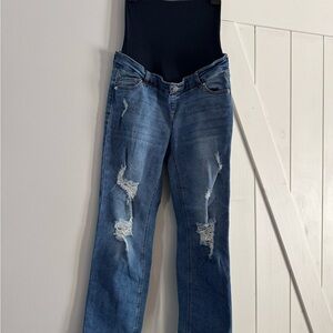 Time and Tru Blue Distressed Women Jeans Maternity